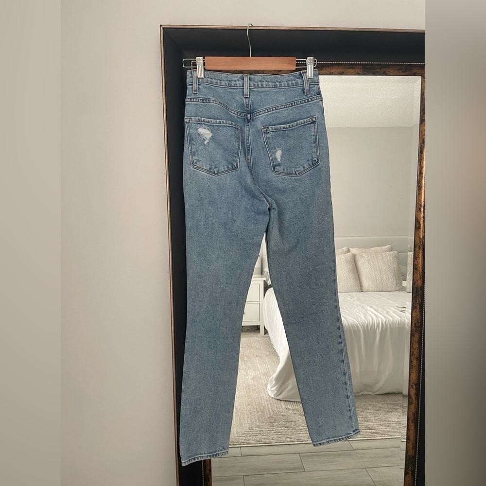 J Brand Light Blue Distressed Straight-Leg Jeans - Picture 4 of 6